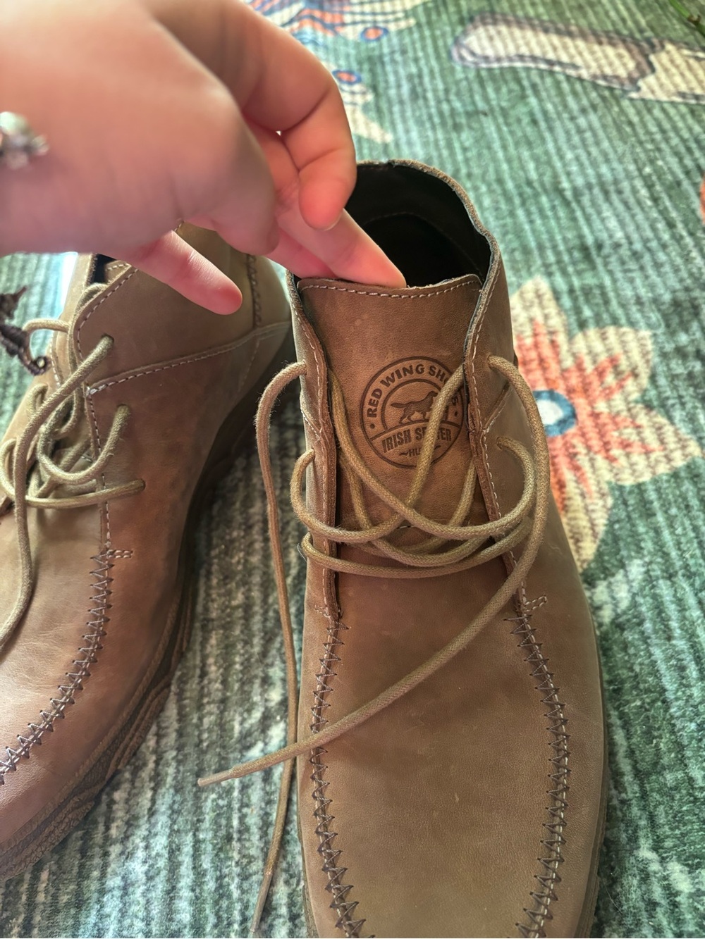 Red Wing Shoes Men’s Tan Suede Moc Toe Chukka Boots